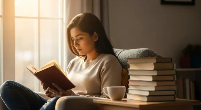 person reading a book